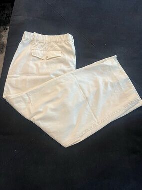 Banana Republic Off-White Wide-Leg Pull-On Pants